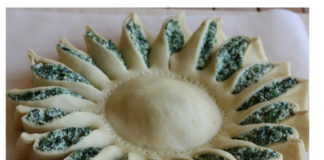 Pita sa spanaćem u obliku sunca.