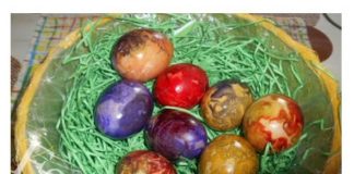 Farbanje uskršnjih jaja krep-papirom. Korak po korak.