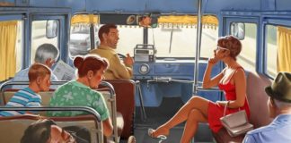 U autobusu se vozi žena, i priča mobilnim telefonom sa drugaricom